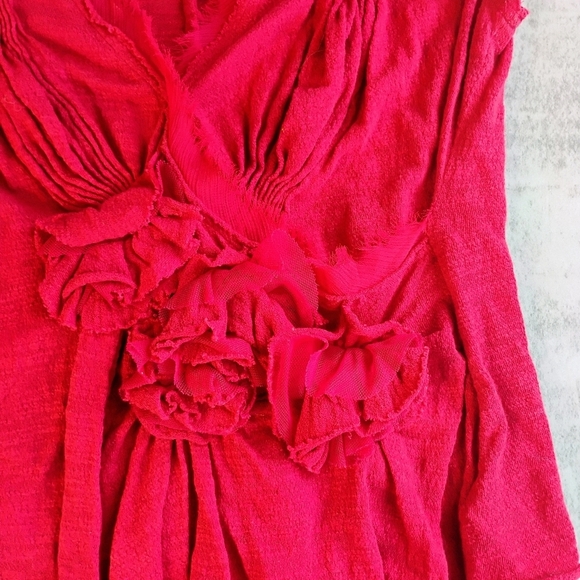 Deletta Anthropologie Roses Are Red Y2K Top Womens Small Balletcore Romantic - Picture 7 of 12